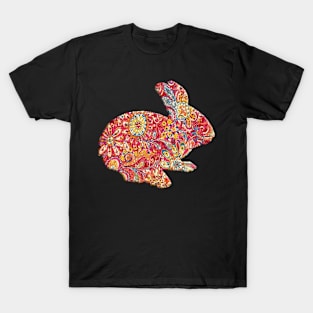 Cute Colorful Floral Bunny Rabbit T-Shirt